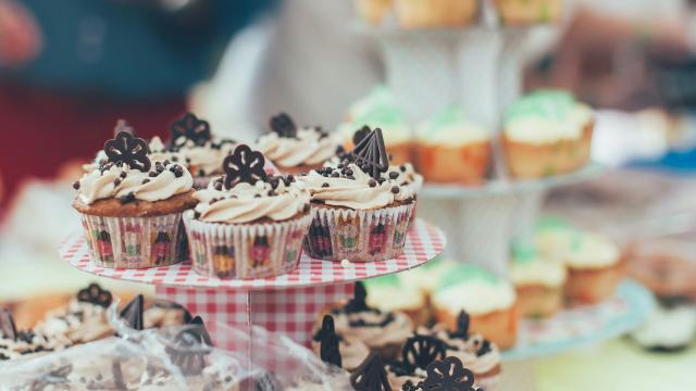 various cupcakes on display