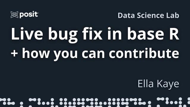 YOU can contribute to base R! | Ella Kaye | Data Science Lab